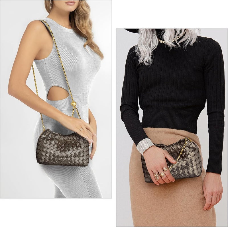 Joryin Woven Women's Crossbody Bag & Evening Purse, Trendy Dumpling Clutch & Hobo Cloud Shoulder Bag Trendy Dumpling Clutch - Image 3